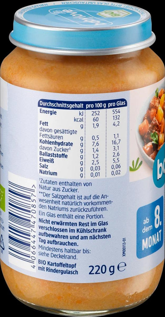 Kartupeļi ar liellopa gulašu no 8 mēn. vecuma