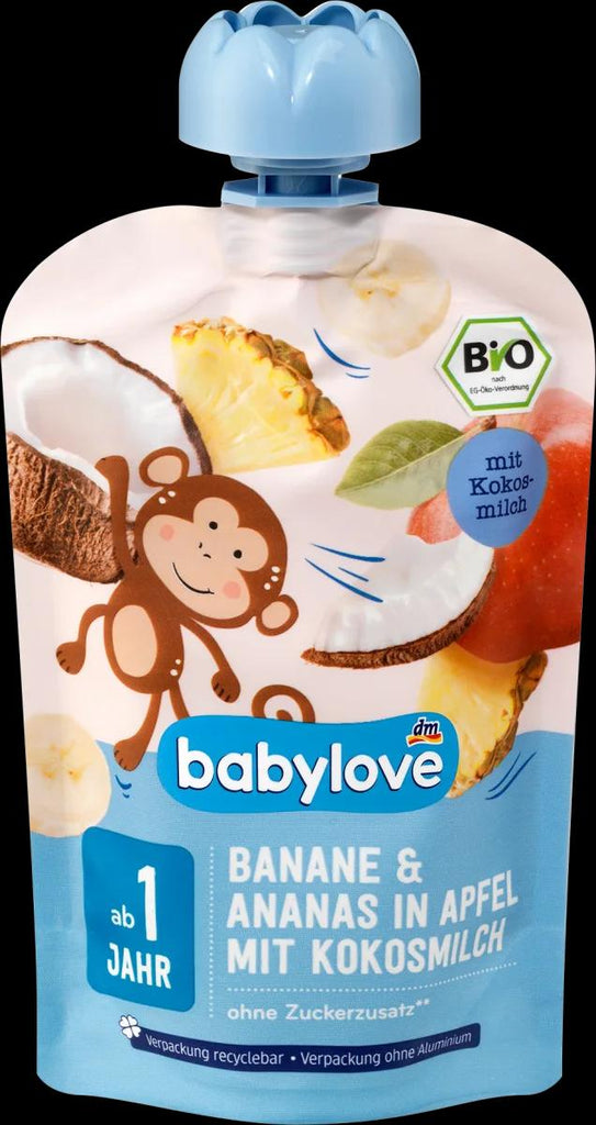 Banānu, ananāsu, ābolu biezenis ar kokosa pienu. BIO
