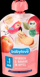 Persiku, banānu, ābolu biezenis. BIO